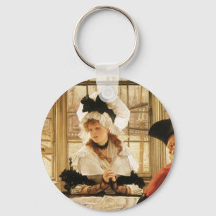A Tedious Story by James Tissot, Vintage Fine Art Key Ring