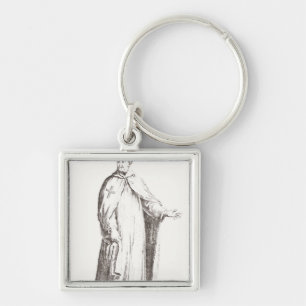 A Templar in his habit: white with a plain Key Ring