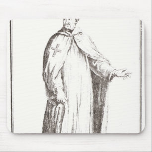 A Templar in his habit: white with a plain Mouse Pad