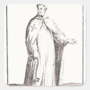 A Templar in his habit: white with a plain Square Sticker