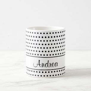A Template For Your Name, Black Dots On White Coffee Mug