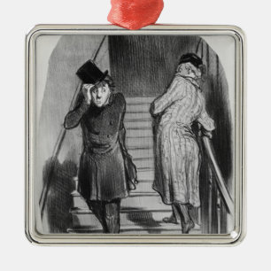 A tenant who owes three terms metal ornament