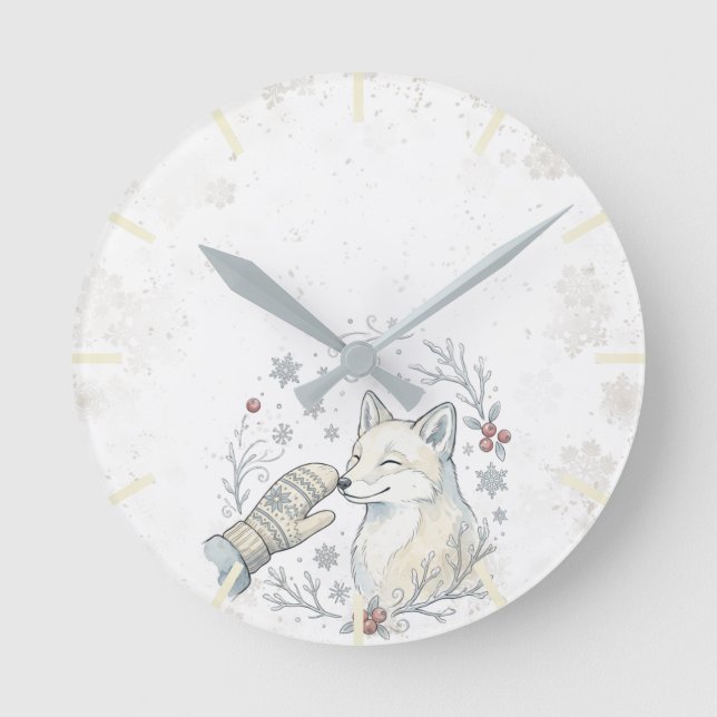 A Tender Winter Boop Round Clock (Front)