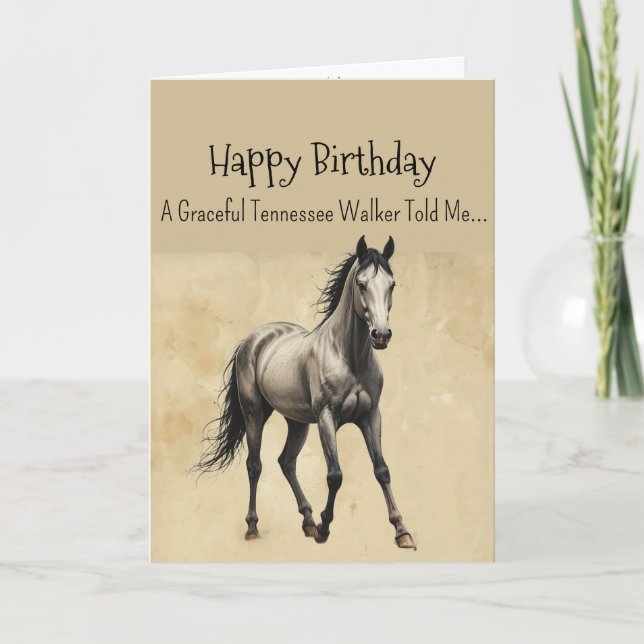 A Tennessee Walking Horse  Personality Birthday  Card (Front)