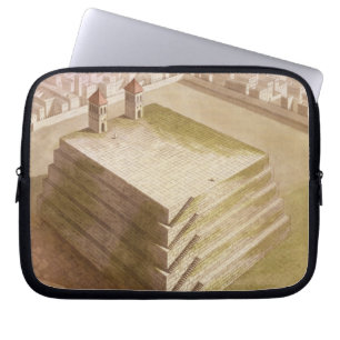 A Teocalli in Mexico (colour engraving) Laptop Sleeve