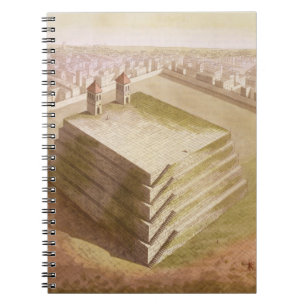 A Teocalli in Mexico (colour engraving) Notebook