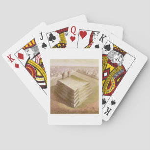 A Teocalli in Mexico (colour engraving) Playing Cards