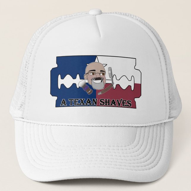 A Texan Shaves Razor Blade Trucker Cap (Front)
