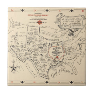 A Texan's Map of the United States (of Texas) Ceramic Tile
