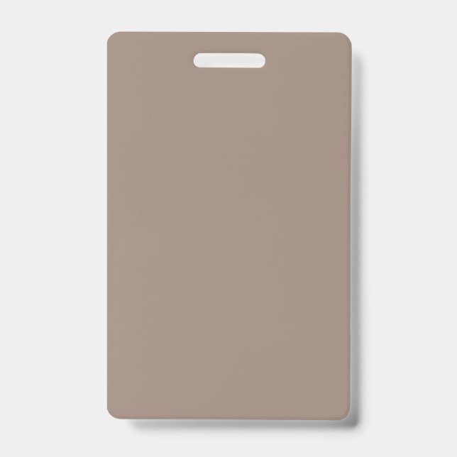 A textured background of various shades of brown,  ID badge (Front)