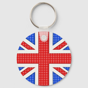 A textured Union Jack flag. Key Ring