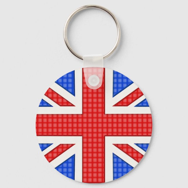A textured Union Jack flag. Key Ring (Front)
