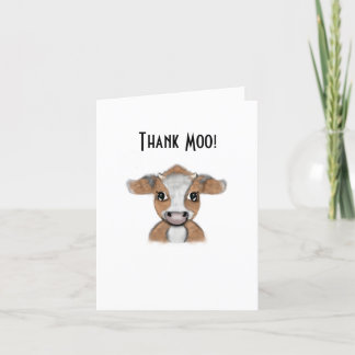 A Thank Moo Card | Cow Thank You Card| Red Cow