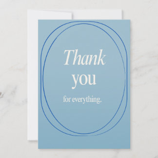 A thank you card for different occasions in blue