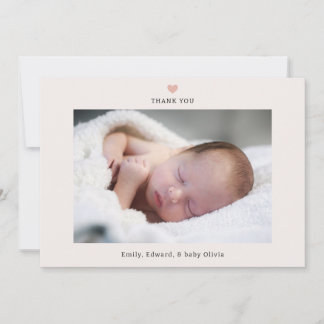 A Thankful Heart Baby Shower Photo Thank You Card