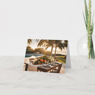 A Thanksgiving Feast in a Tropical Setting  Thank You Card