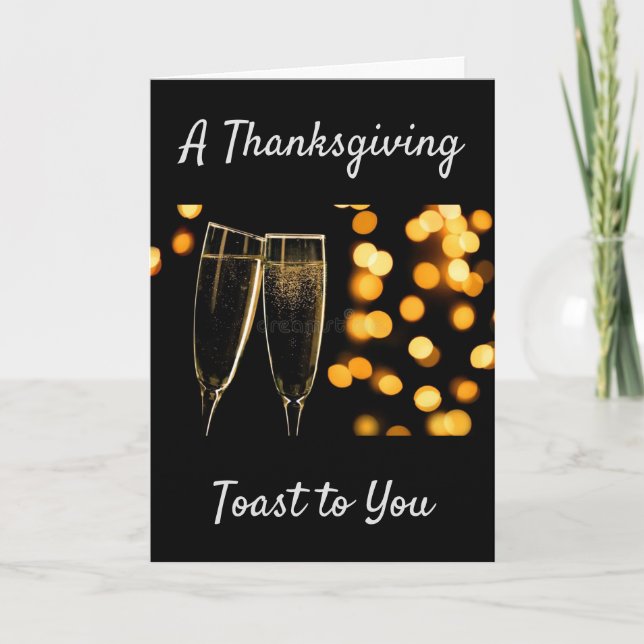 A **THANKSGIVING TOAST** HOLIDAY CARD (Front)