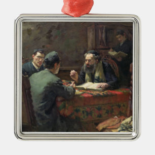 A Theological Debate, 1888 Metal Ornament