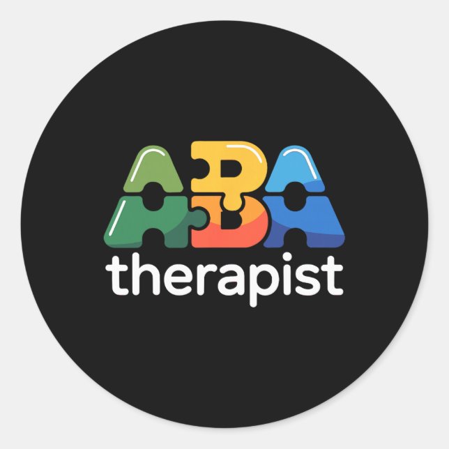 A Therapy Applied Behaviour Analysis Analyst A The Classic Round Sticker (Front)