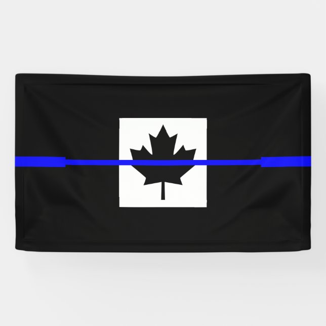 A Thin Blue Line Canadian Flag Banner (Horizontal)