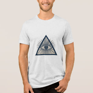 A third eye with radiating lines Tri-Blend shirt