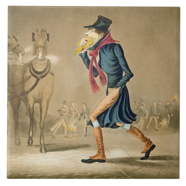 A Thoroughbred November & London Particular, engra Ceramic Tile (Front)