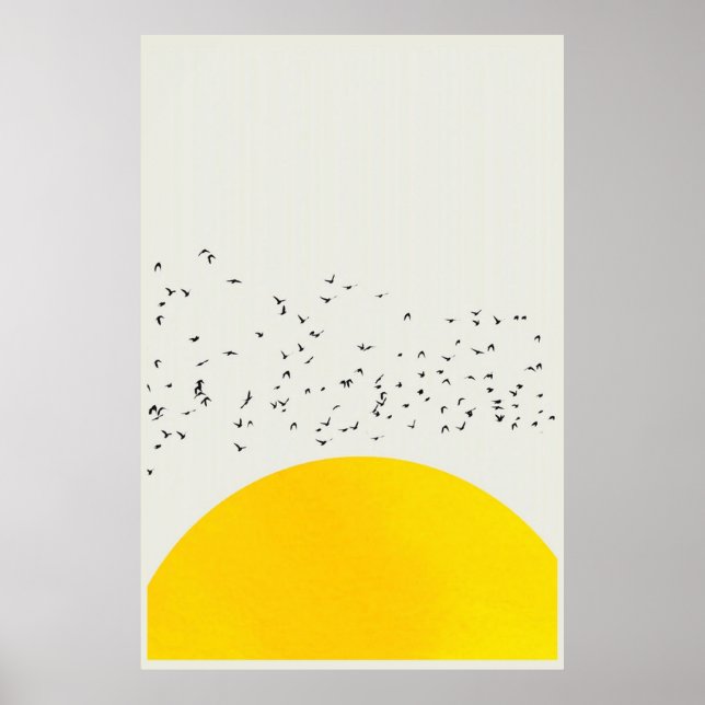 A Thousand Birds Art Print, Birds Sun Poster (Front)