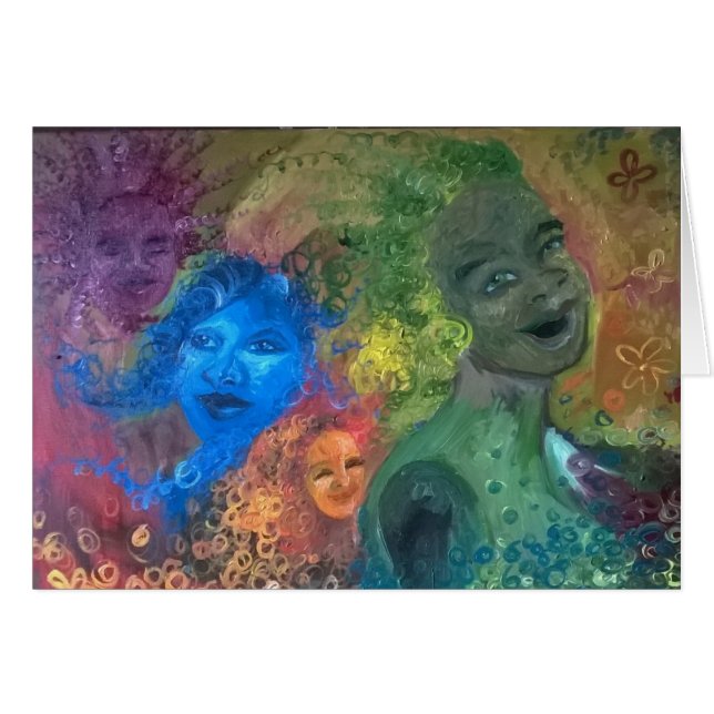 A Thousand Sisters Laughing Card (Front Horizontal)