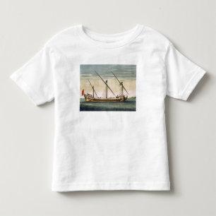 A three-masted Galleass under way by oar, from 'Le Toddler T-Shirt