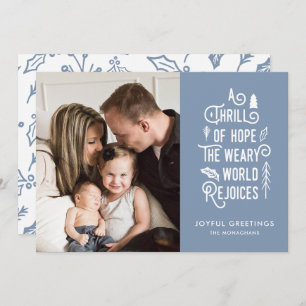 A Thrill of Hope   Dusty   Modern One Photo Holiday Card