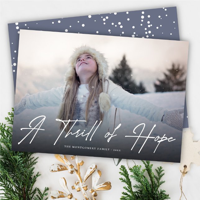 A Thrill Of Hope Modern Religious Christmas Photo Holiday Card (Creator Uploaded)