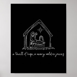 A Thrill Of Hope Nativity Christian Merry Christma Poster
