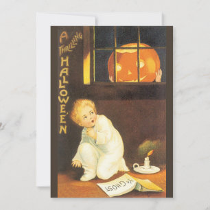 A Thrilling Halloween by Ellen Clapsaddle Party Invitation