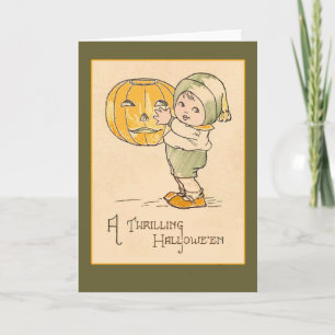 A Thrilling Halloween Vintage Art Card