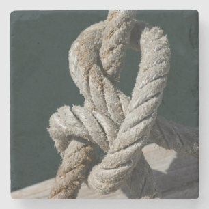 A Tied Knot On A Jetty   Portugal Stone Coaster