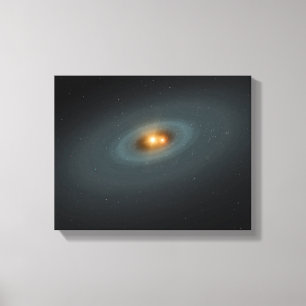 A tight pair of stars and a surrounding disc canvas print