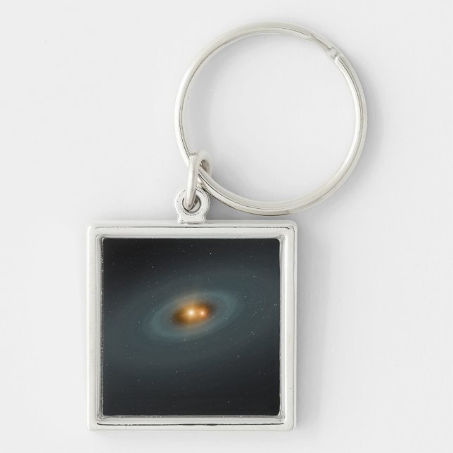 A tight pair of stars and a surrounding disc key ring (Front)