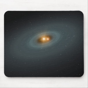 A tight pair of stars and a surrounding disc mouse pad