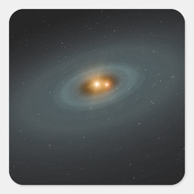 A tight pair of stars and a surrounding disc square sticker (Front)