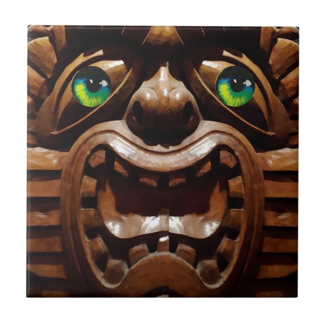 A Tiki Terraced - Ken Gauge Art Ceramic Tile (Front)