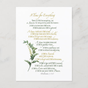 A time for everything - Ecclesiastes 3: 1-8 Postcard