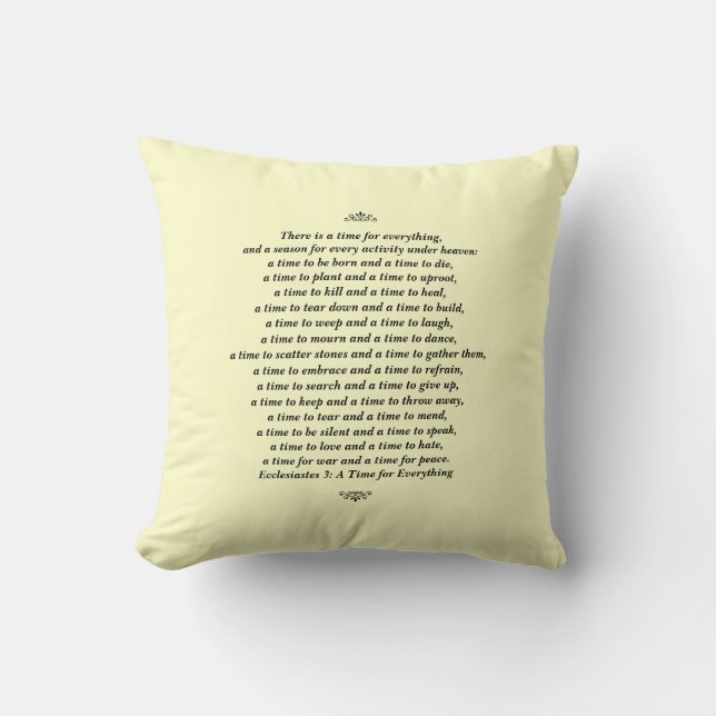 A Time for Everything-Scripture Quote Cushion (Front)