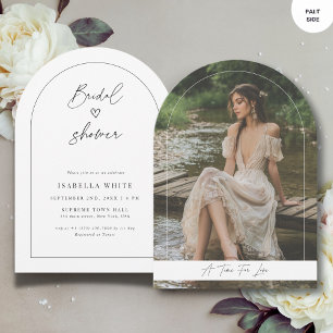 A Time For Love Modern Bridal Shower Arch Photo Invitation