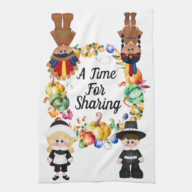 A Time For Sharing Tea Towel (Vertical)