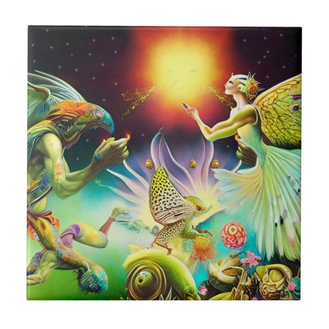 A Time of Recompense Oil Painting Ceramic Tile (Front)