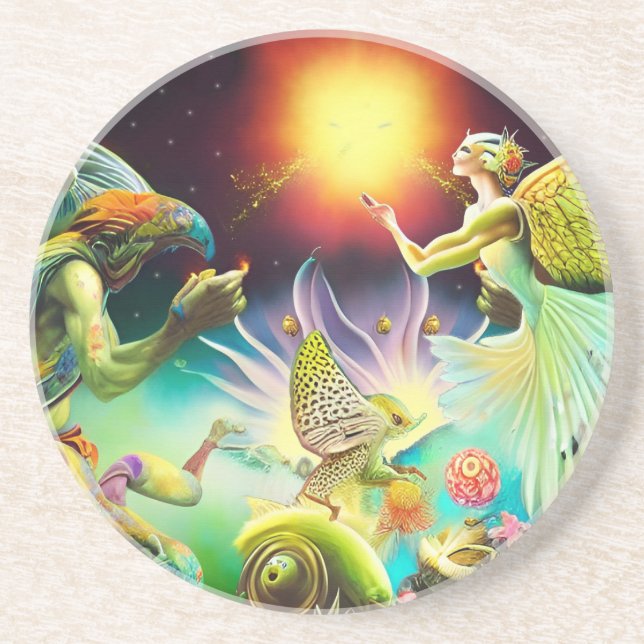 A Time of Recompense Oil Painting Coaster (Front)