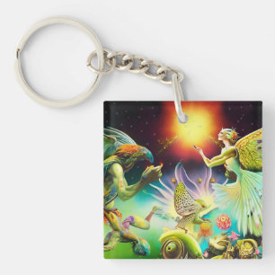 A Time of Recompense Oil Painting Key Ring