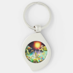 A Time of Recompense Oil Painting Key Ring