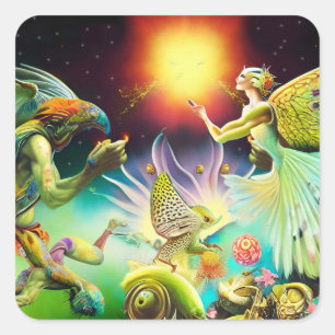 A Time of Recompense Oil Painting Square Sticker