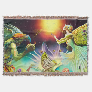 A Time of Recompense Oil Painting Throw Blanket